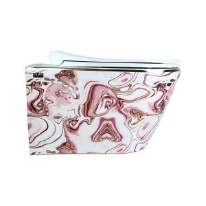 Ebru Pembe Altın Kanalsız Asma Klozet