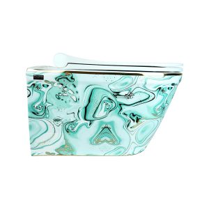 Ebru Yeşil Altın Kanalsız Asma Klozet