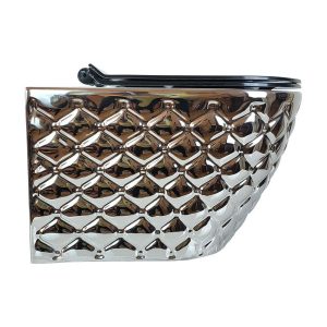 Kapitone Dot Gümüş Kanalsız Asma Klozet